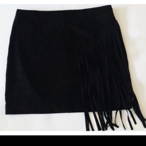 Foreveer 21 Faux Suede Fringe Skirt